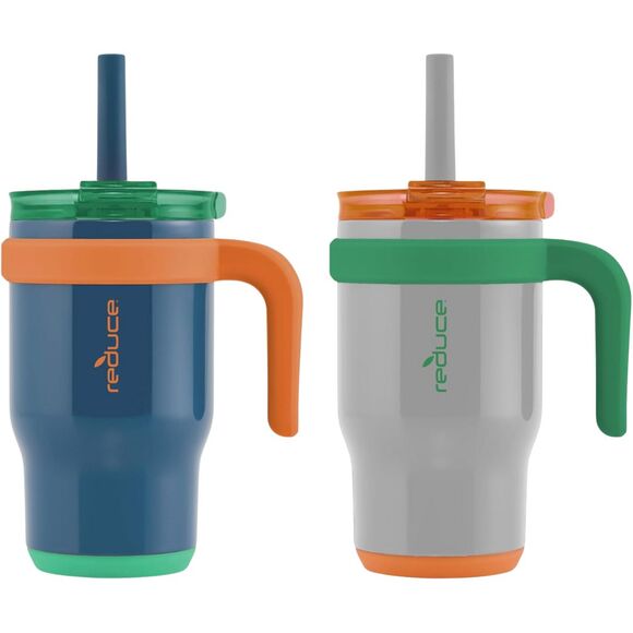 REDUCE 14oz Coldee Kids Tumbler w/ Handle & Straw - 2 Pack - Leakproof & Insulat - Picture 7 of 7